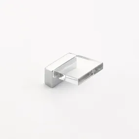 1 1/4 Inch Positano Square Angled Clear Pull