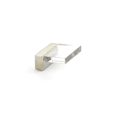 1 1/4 Inch Positano Square Angled Clear Pull