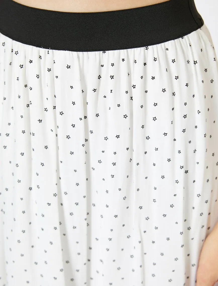 11840 White Dotted Midi Skirt