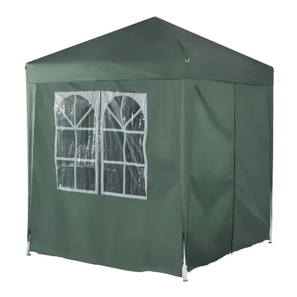 2 X 2m Pop-Up Gazebo Canopy Outdoor Shelter For Weddings, Picnics, Sports Events, Camping Trips - Green