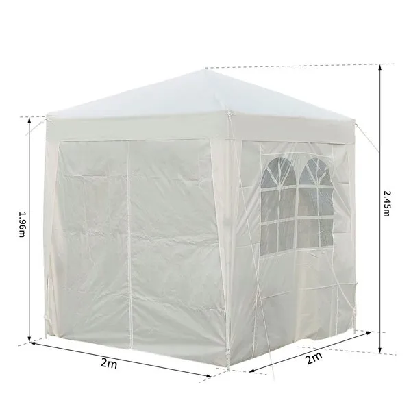 2 X 2m Pop Up Gazebo Canopy - White