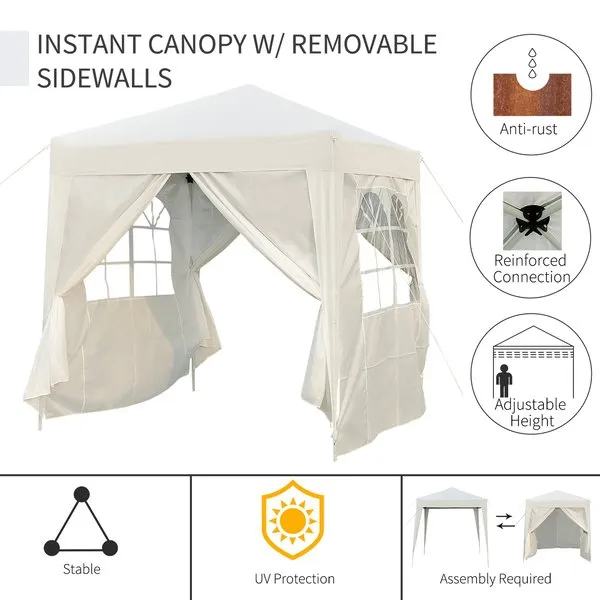 2 X 2m Pop Up Gazebo Canopy - White