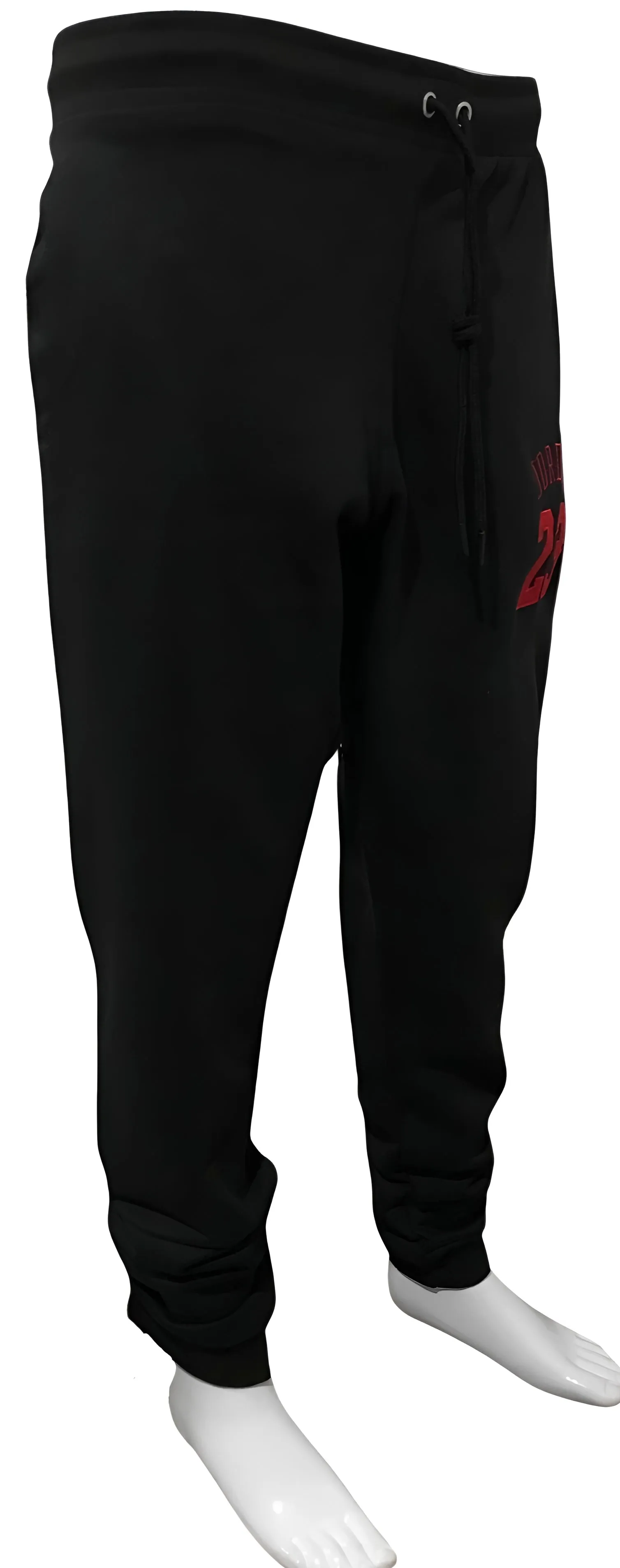 ^23^ (BLACK/RED) JOGGER SWEATPANTS (EMBROIDERED LOGOS)