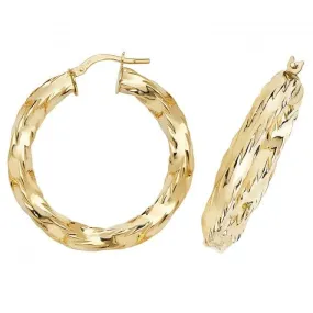 9ct Gold 25mm Hoop Earrings ER141