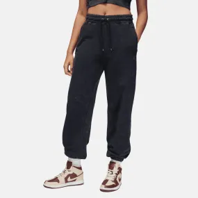 Air Jordan Women's Flight Fleece  Black Washed Fleece Pants