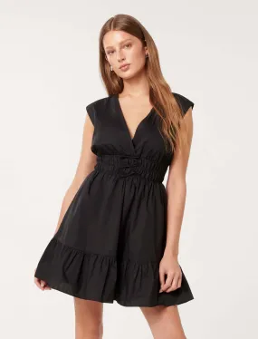 Alby Tie Front Cotton Mini Dress