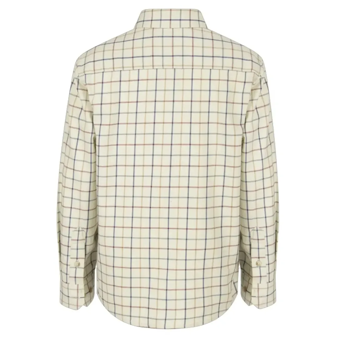 Ambassador Junior Premier Tattersall Shirt - Ivory/Navy by Hoggs of Fife