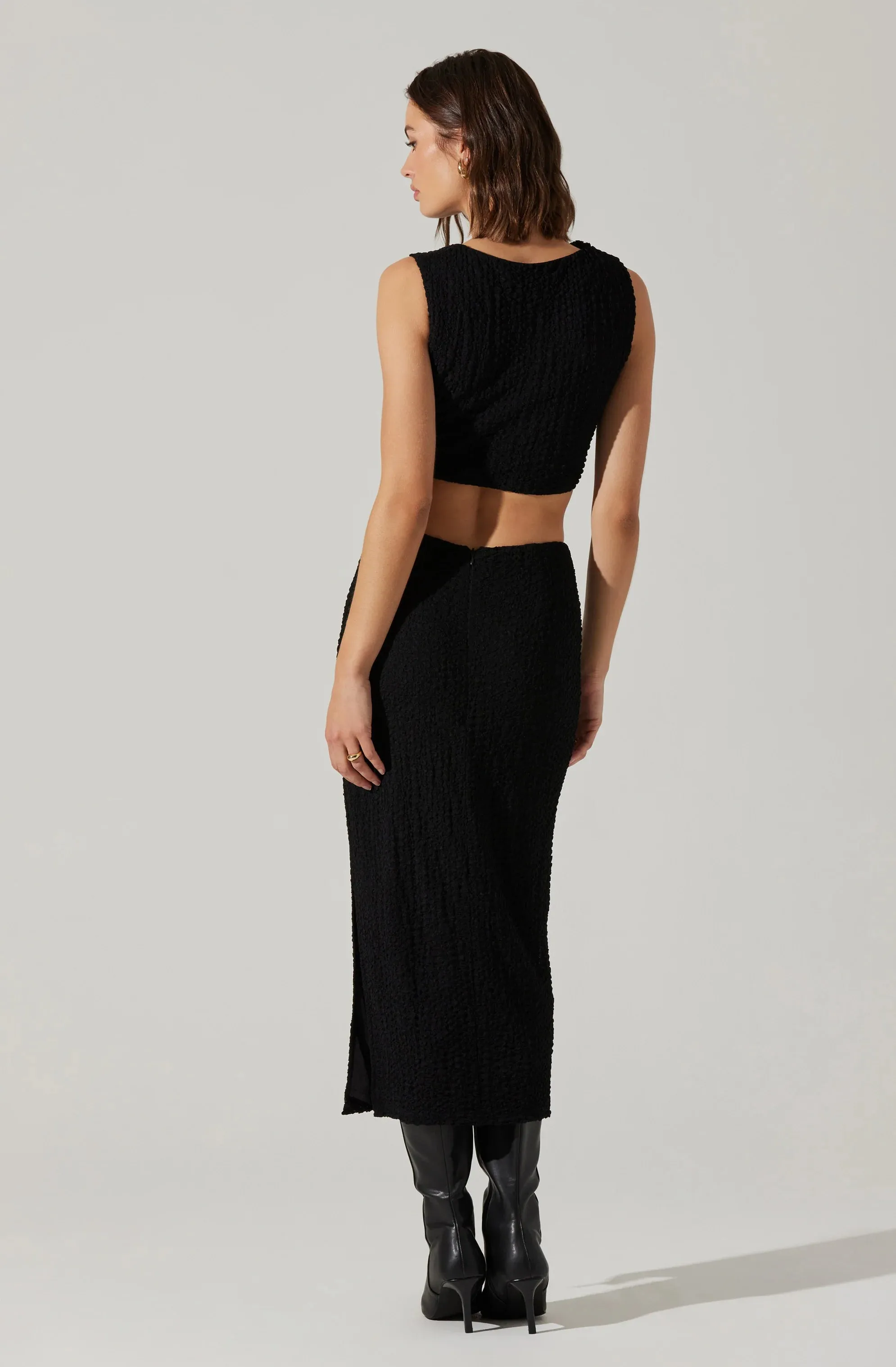 AST Keely Textured Skirt in Black