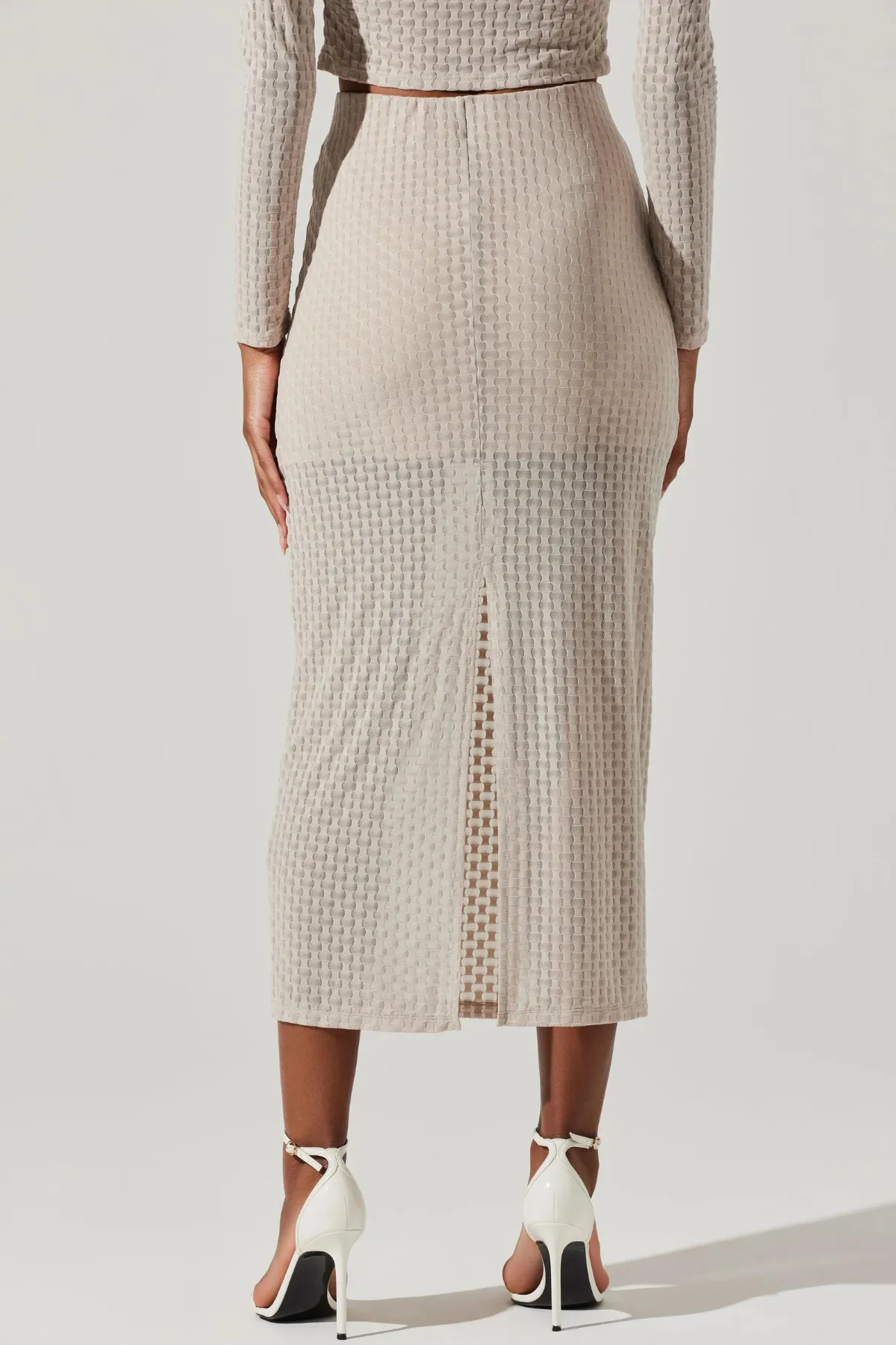 ASTR THE LABEL - INDAH SEMI SHEER OVERLAY MIDI SKIRT