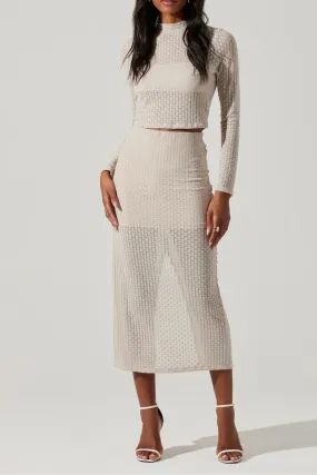 ASTR THE LABEL - INDAH SEMI SHEER OVERLAY MIDI SKIRT