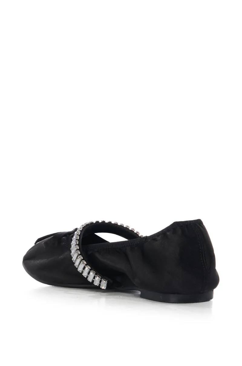 AZALEA WANG BALLET DIAMANTE BLACK FLAT