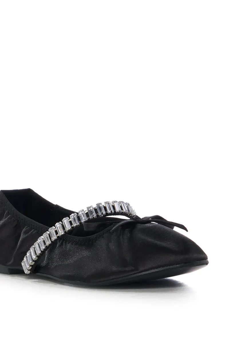 AZALEA WANG BALLET DIAMANTE BLACK FLAT