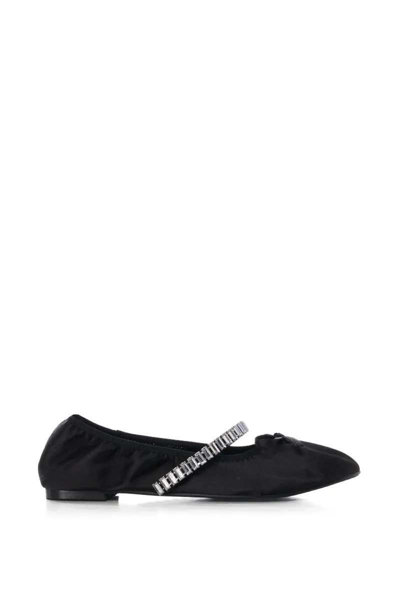 AZALEA WANG BALLET DIAMANTE BLACK FLAT