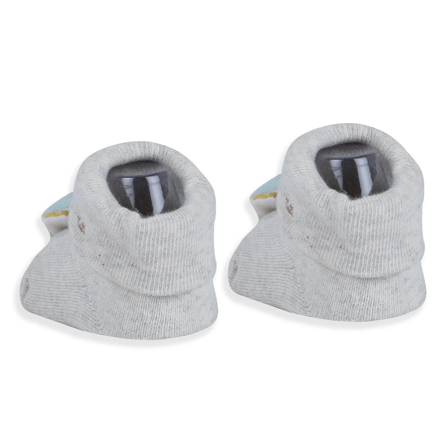 Baby Moo Cuddly Bear Cotton Anti-Skid 3D Socks - Grey