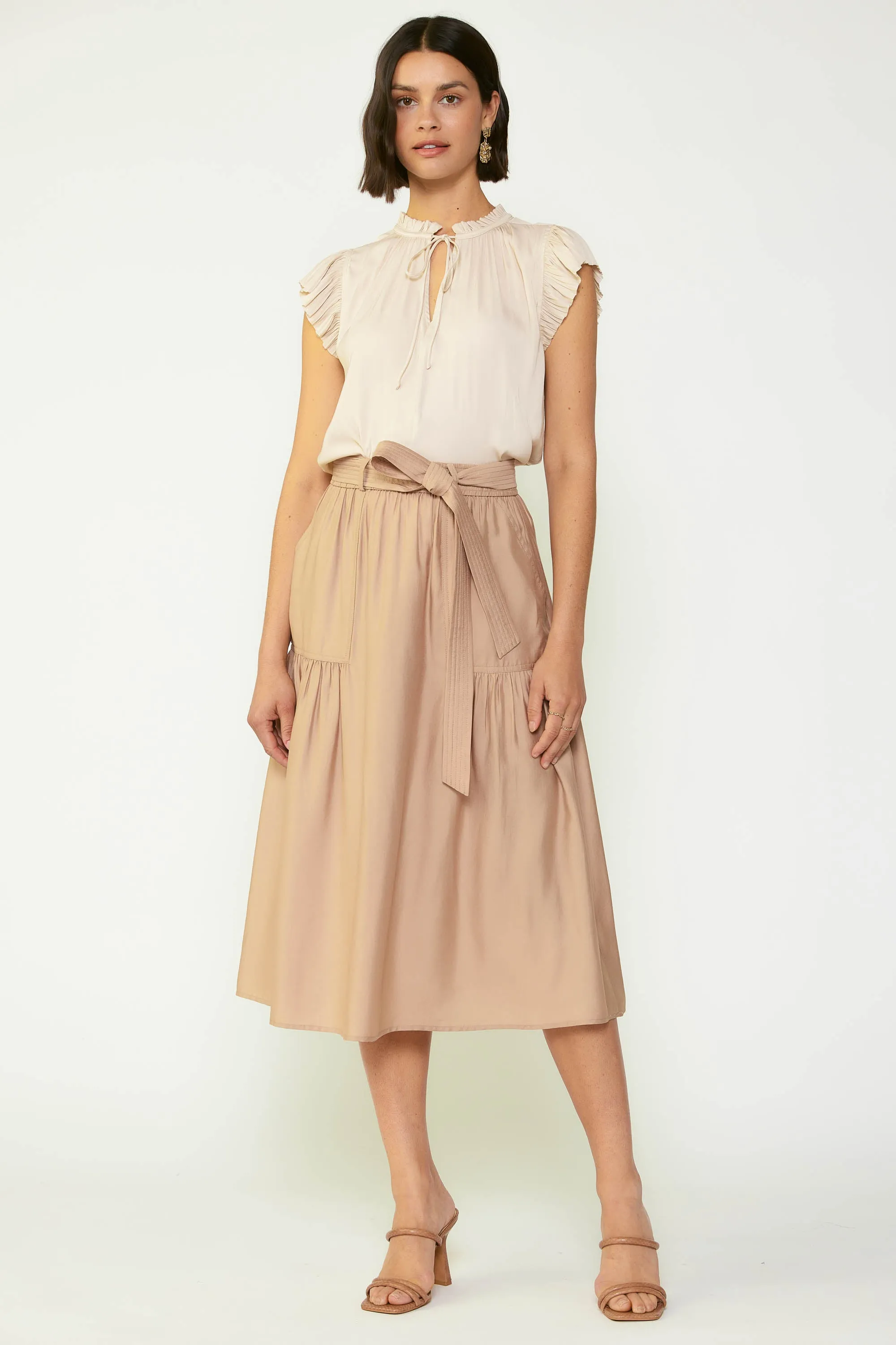 Belted Midi Skirt