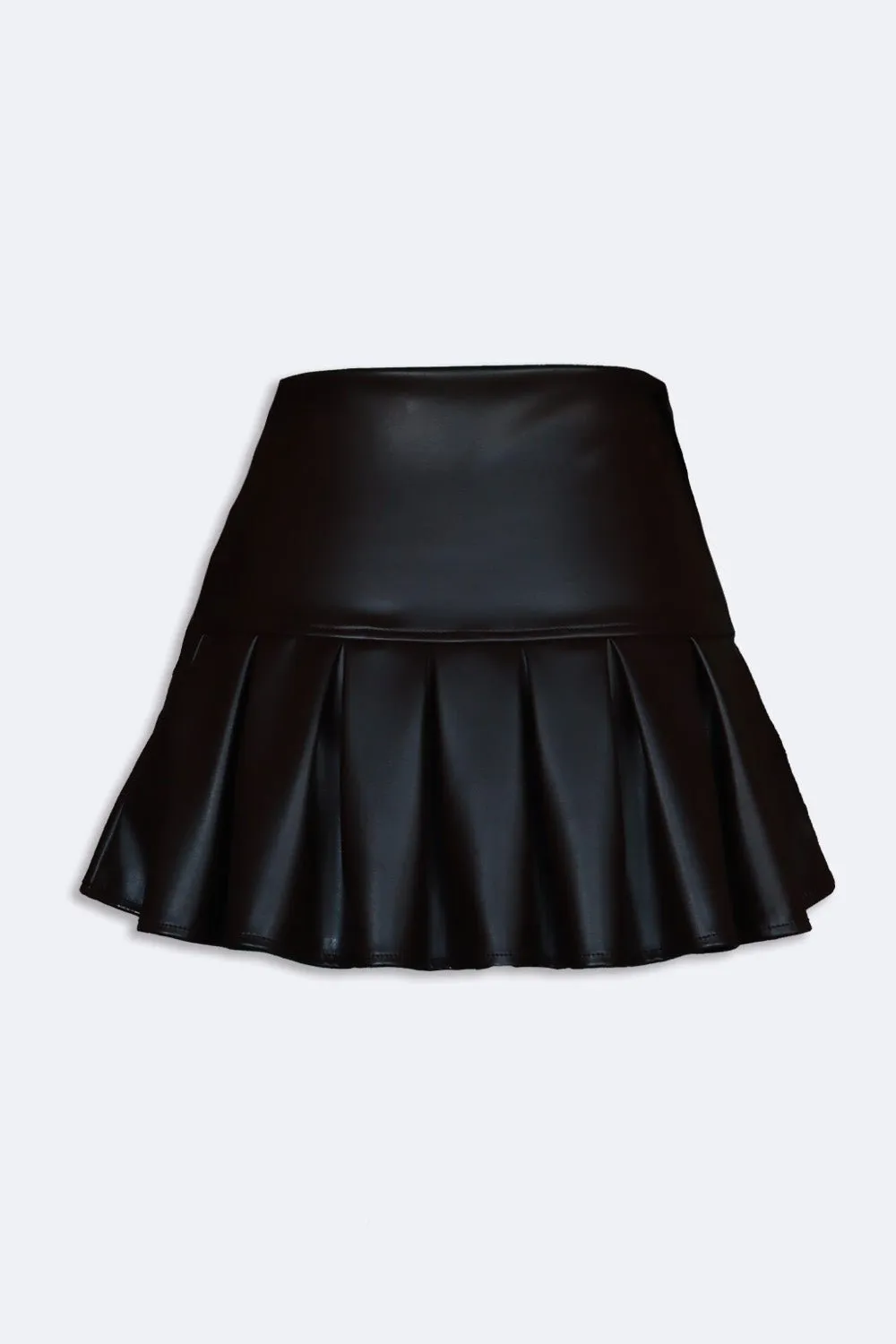 Black leather tennis skirt