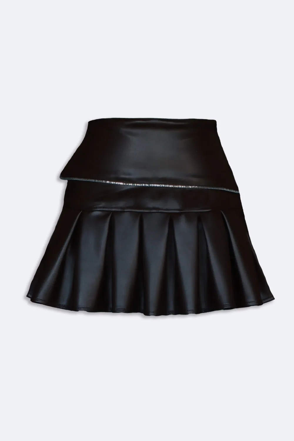 Black leather tennis skirt