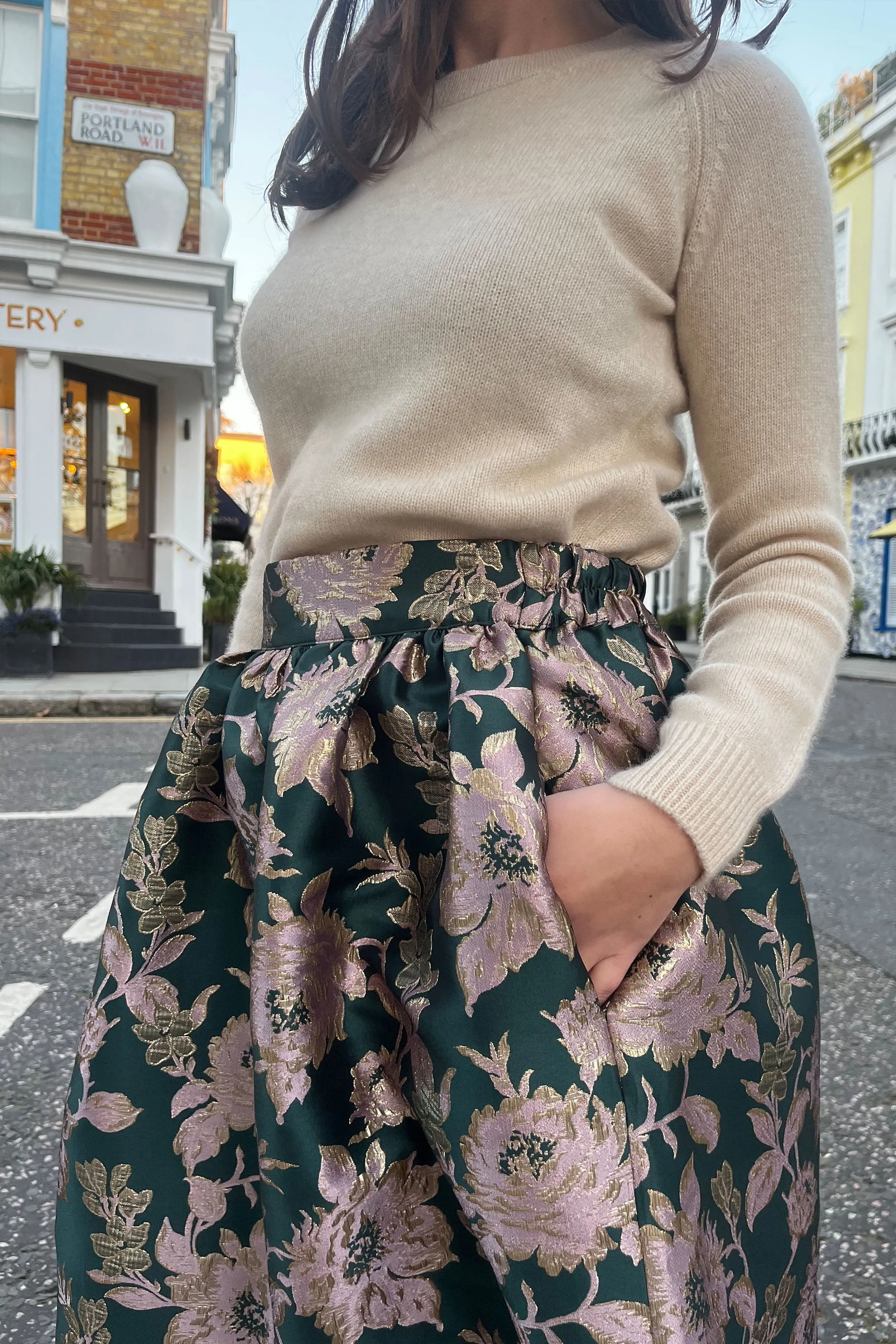 Bobbie Skirt in Forest Blooms Brocade