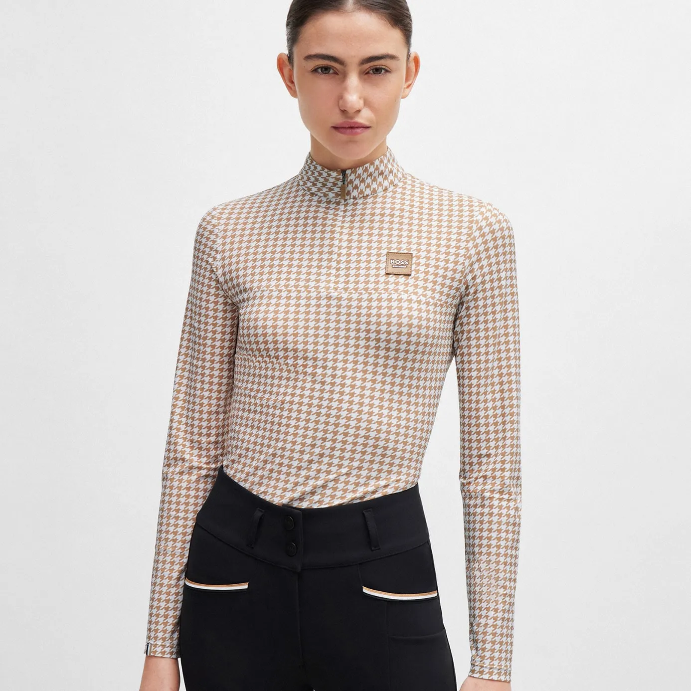 BOSS Equestrian Rachel Base Layer - Houndstooth Camel