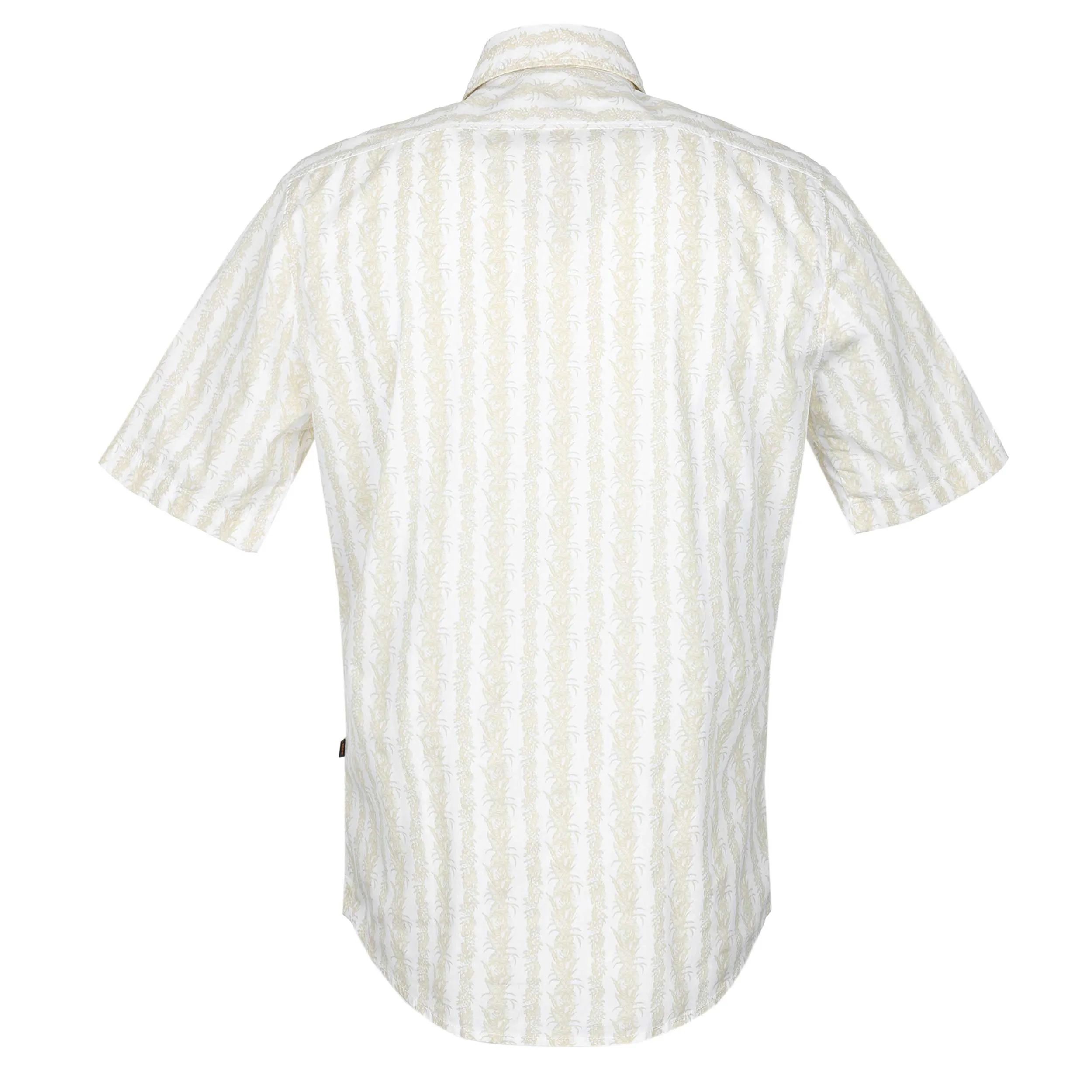 BOSS Rash 2 Short Sleeve Shirt in White Beige Print