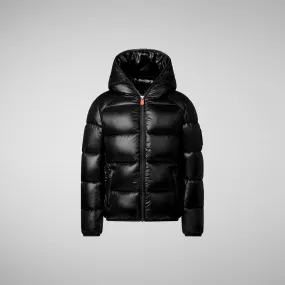 Boys' Hooded Animal free Puffer Jacket Artie in black