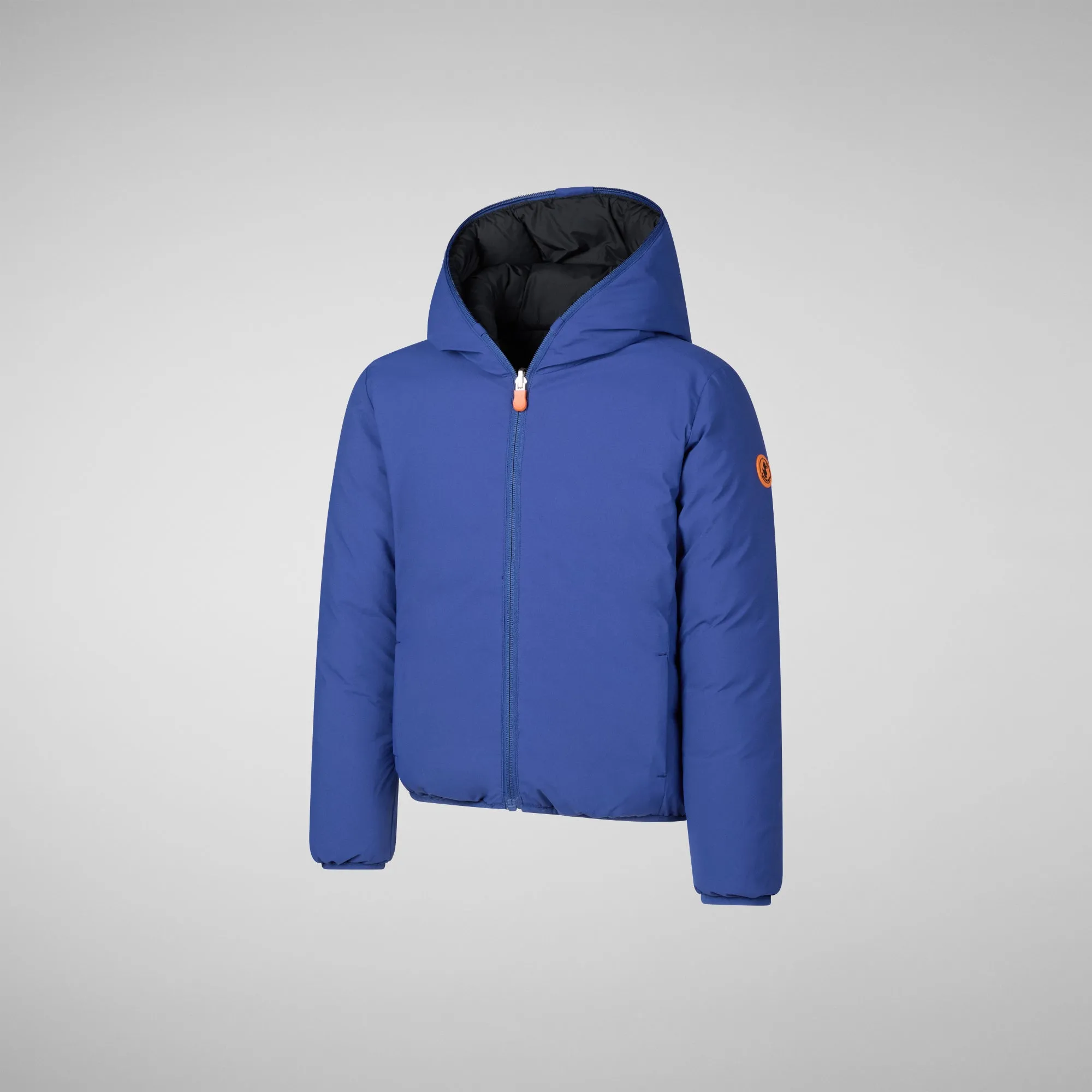 Boys' hooded reversible jacket Oliver in eclipse blue