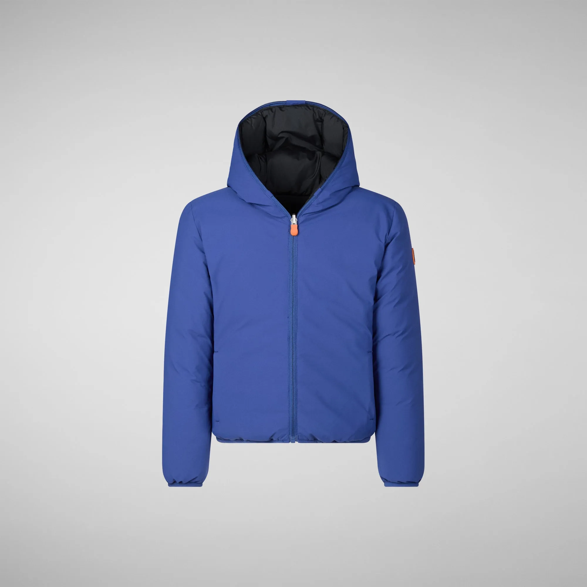 Boys' hooded reversible jacket Oliver in eclipse blue