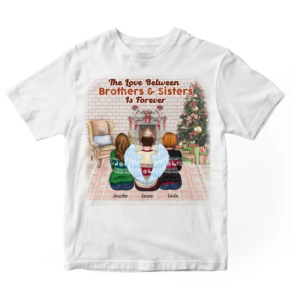 Brothers And Sister - The Love Between Brothers And Sisters Is Forever - Personalized Unisex T-Shirt (Pink)