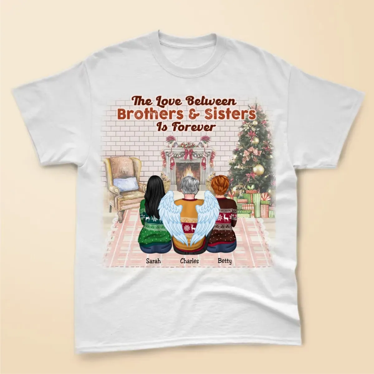 Brothers And Sister - The Love Between Brothers And Sisters Is Forever - Personalized Unisex T-Shirt (Pink)