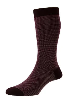 Burgundy Birdseye Tewkesbury Fil d'Ecosse Socks