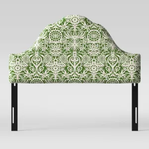 California King Zinnia Arched Headboard Green u0026 White Floral - Opalhouse