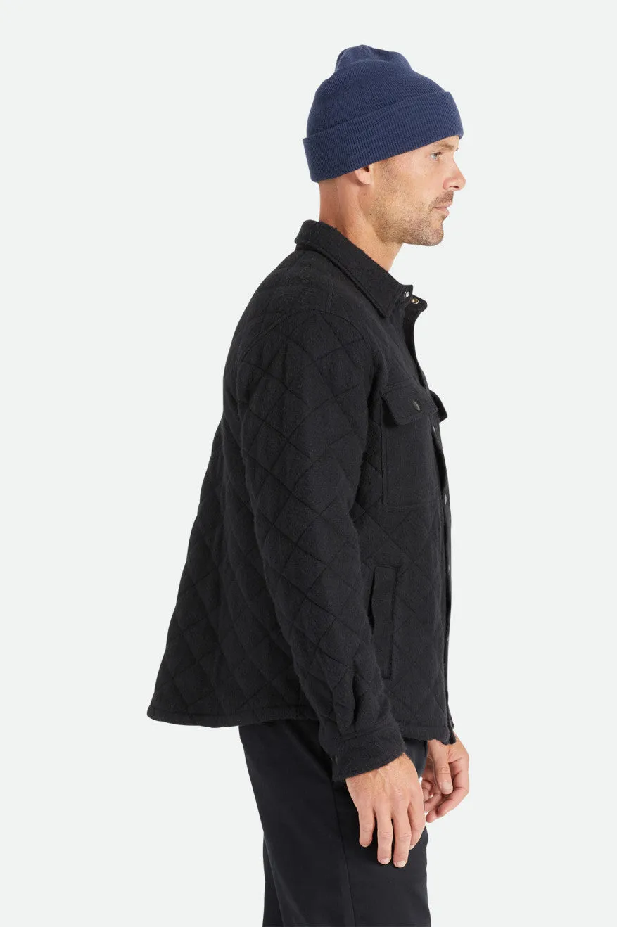 Cass Quilted Fleece Jacket - Black