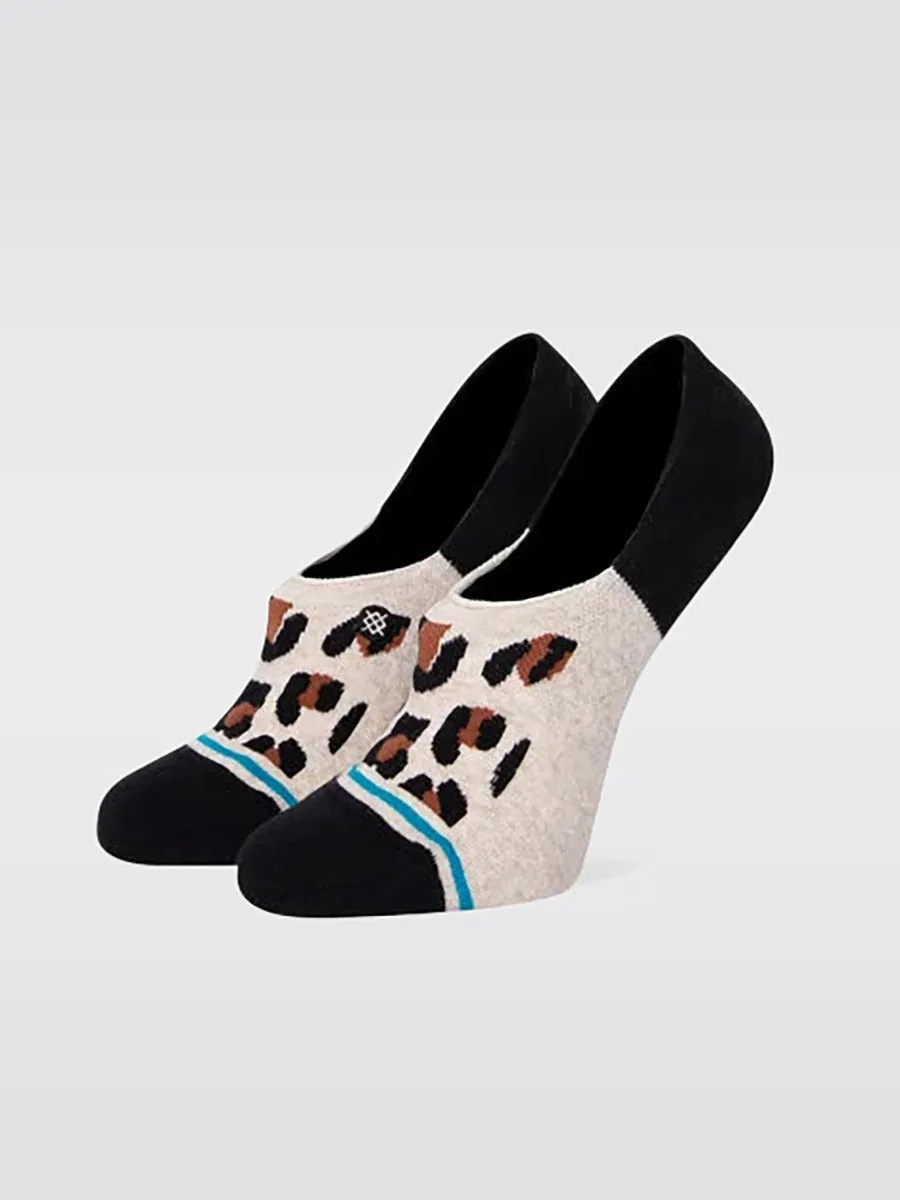 Catty No Show Socks - Brown Leopard