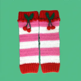 Cherry Stripe Leg Warmers