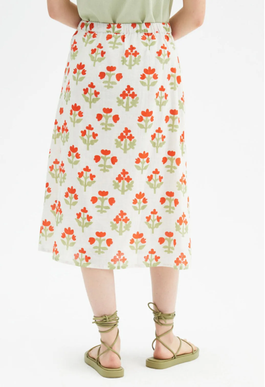 Compania Fantastica Button Detail Floral Skirt