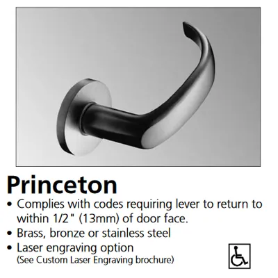 Corbin Russwin ML2010-PSM-626 Passage or Closet Mortise Lock, Princeton Lever, M Escutcheon, Satin Chrome