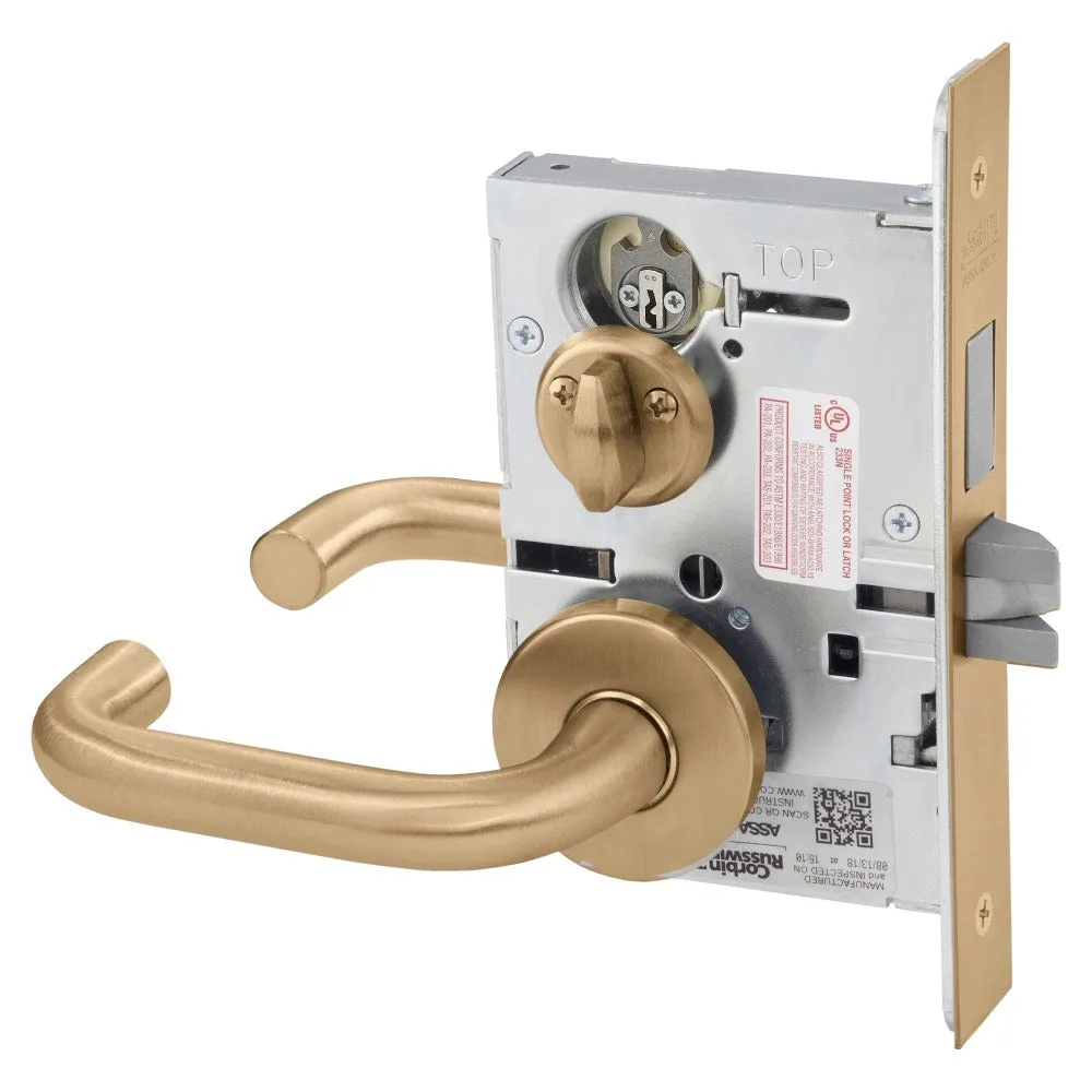 Corbin Russwin ML2030-LWA Privacy Bedroom or Bathroom Mortise Lock, Lustra Lever, A Rose