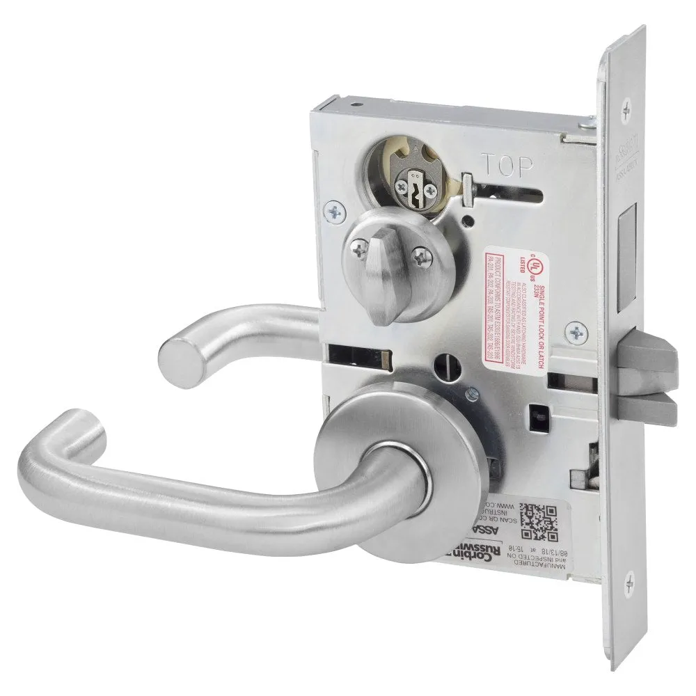 Corbin Russwin ML2030-LWA Privacy Bedroom or Bathroom Mortise Lock, Lustra Lever, A Rose