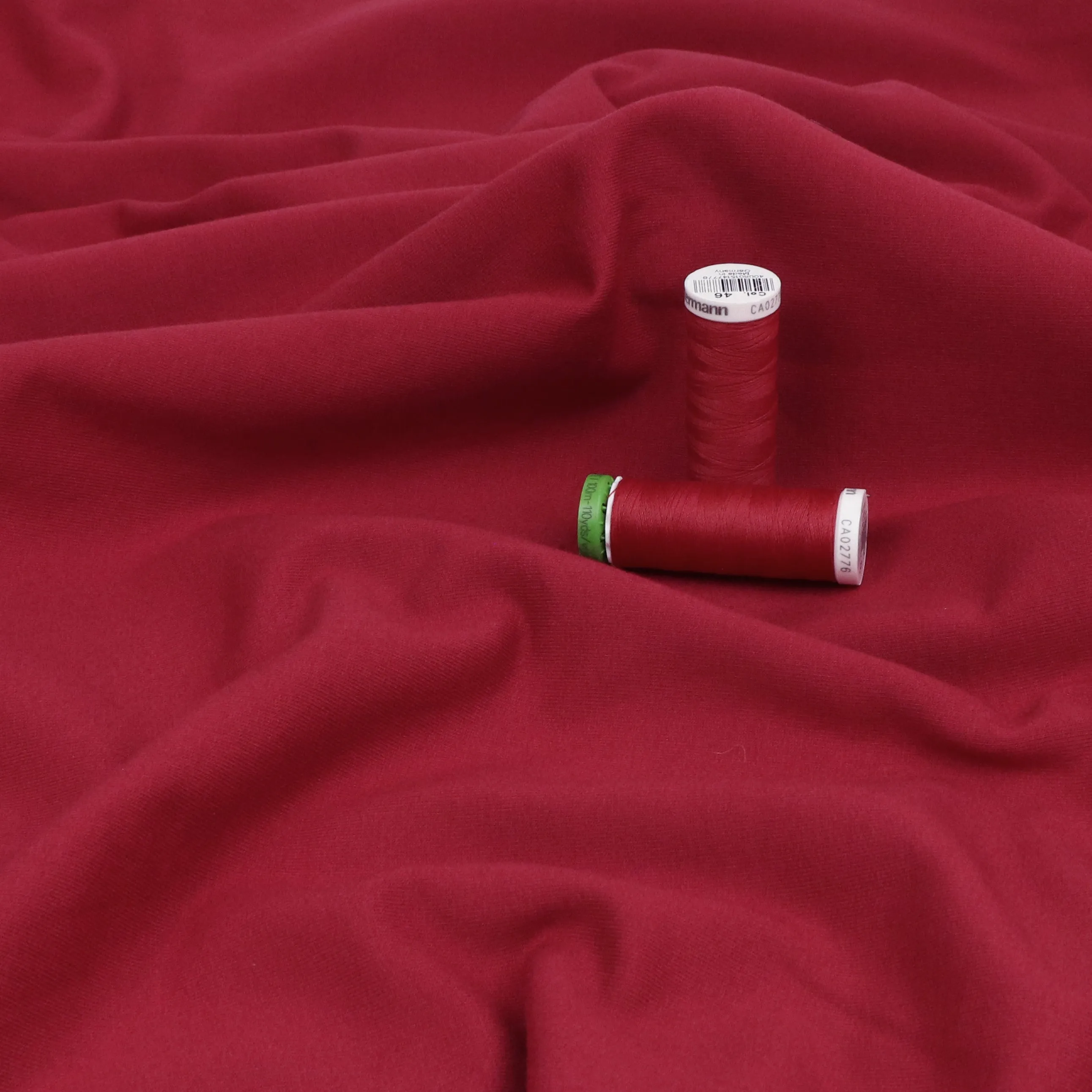 Cotton Sweatshirt Brushed Jersey - Red