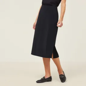 Crepe Stretch Midi Length A-Line Skirt - CAT2RV