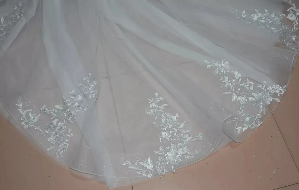 Custom Floral Applique/Tulle Detachable Wedding Skirt All Sizes/Colors