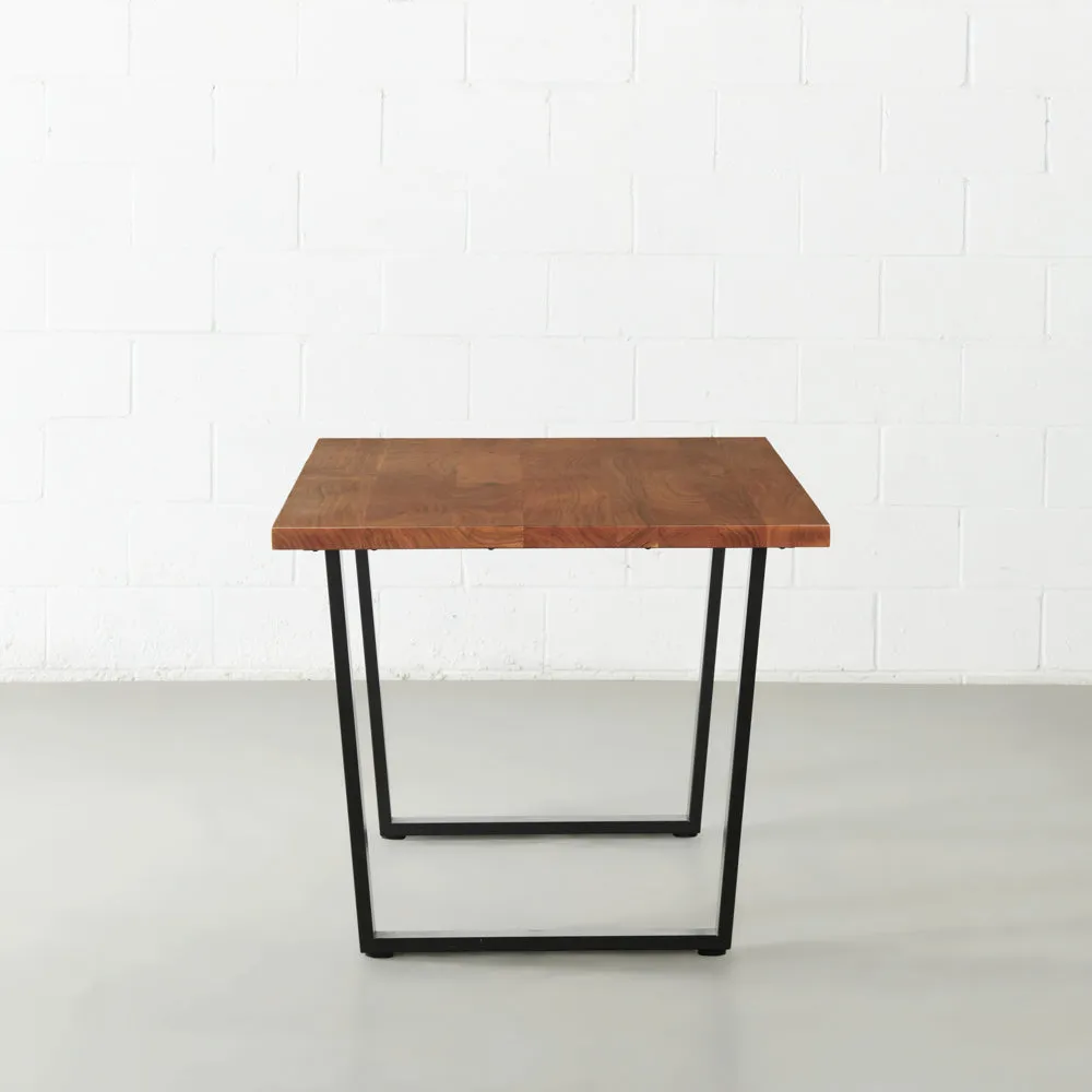 DANTON - Acacia Straight Cut Table 3.5cm Thickness Top with U Black Legs