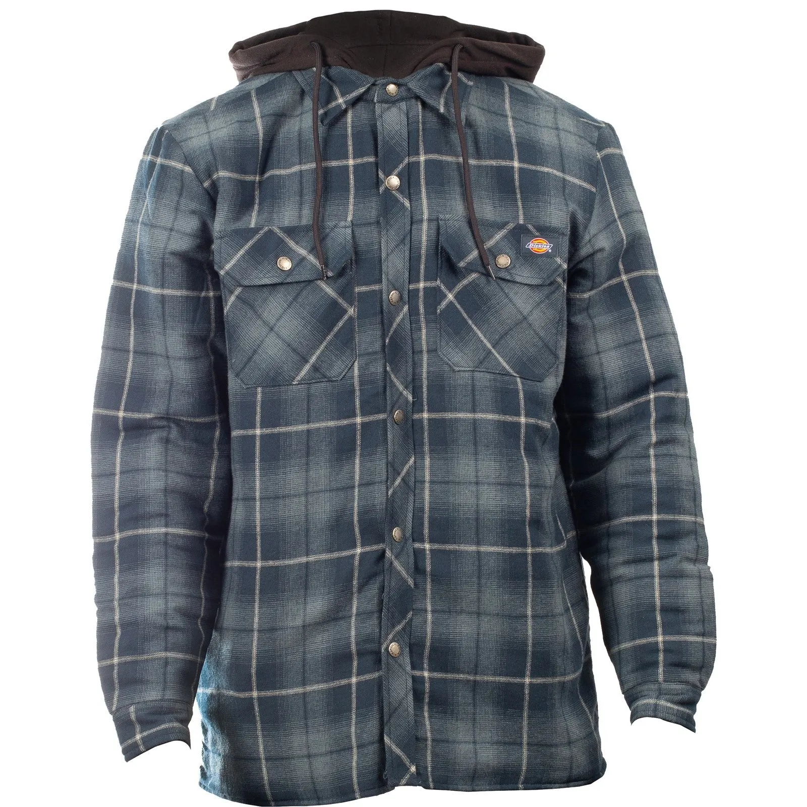 Dickies Fleece Hood Flannel Shirt Jacket  Navy