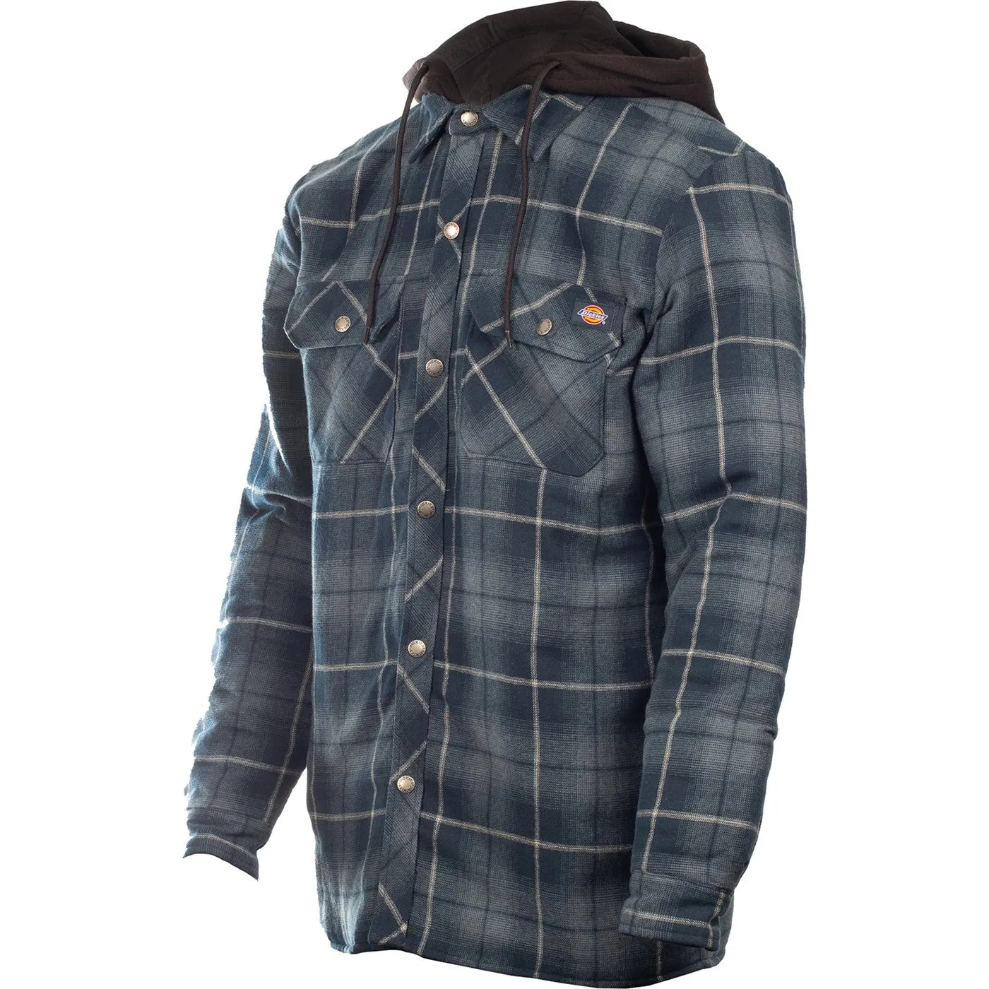 Dickies Fleece Hood Flannel Shirt Jacket  Navy