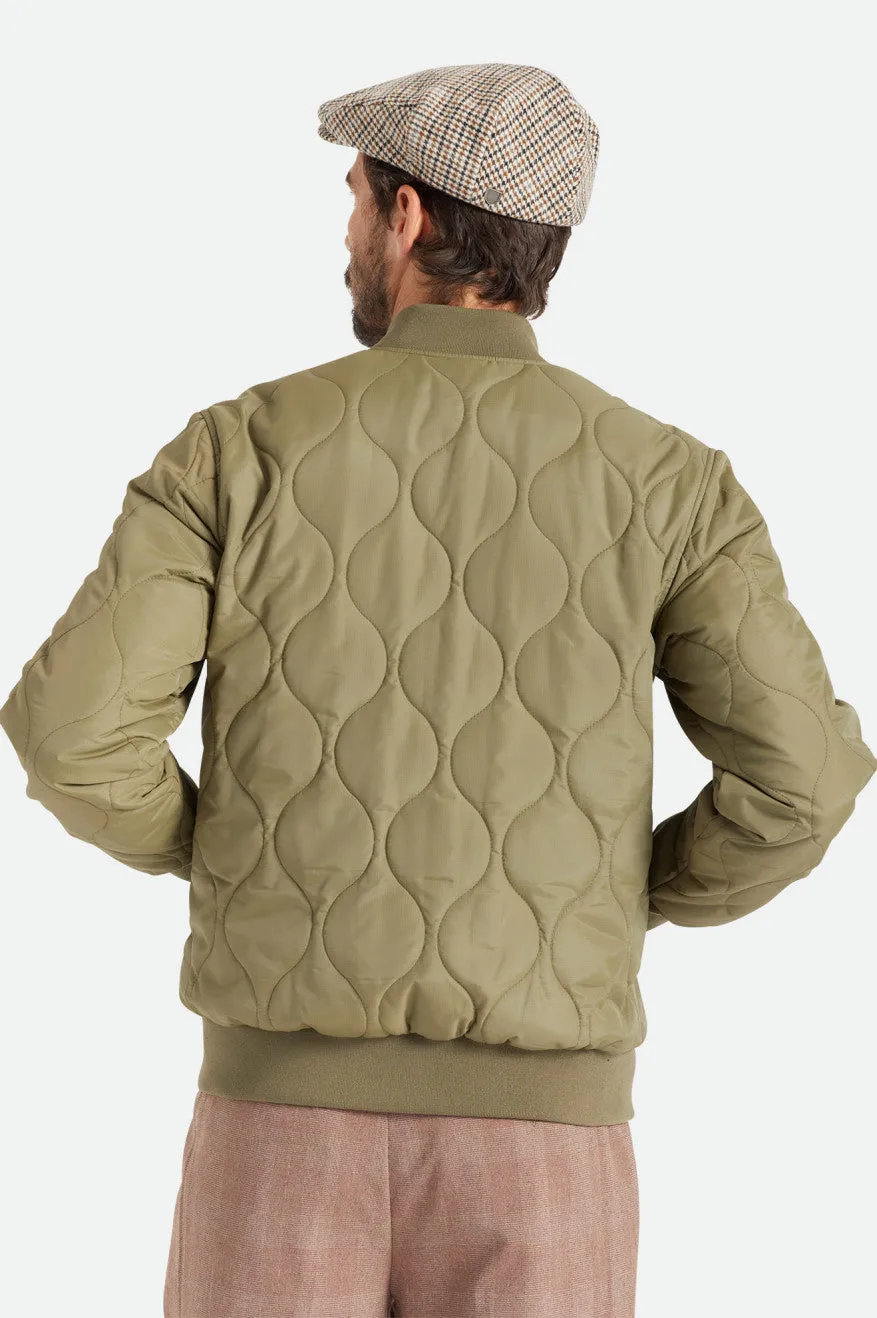 Dillinger Quilted Bomber Jacket - Military Olive