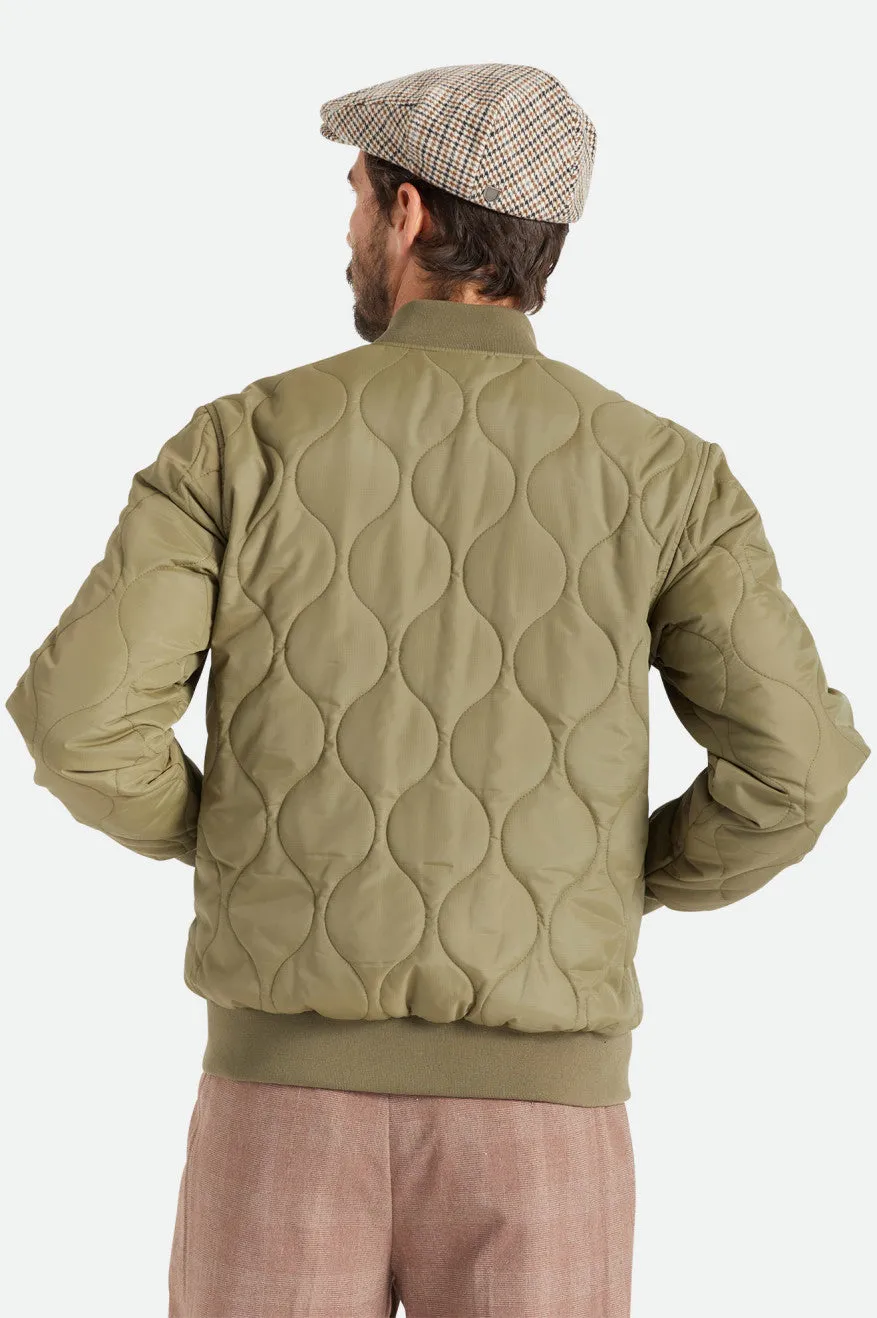 Dillinger Quilted Bomber Jacket - Military Olive