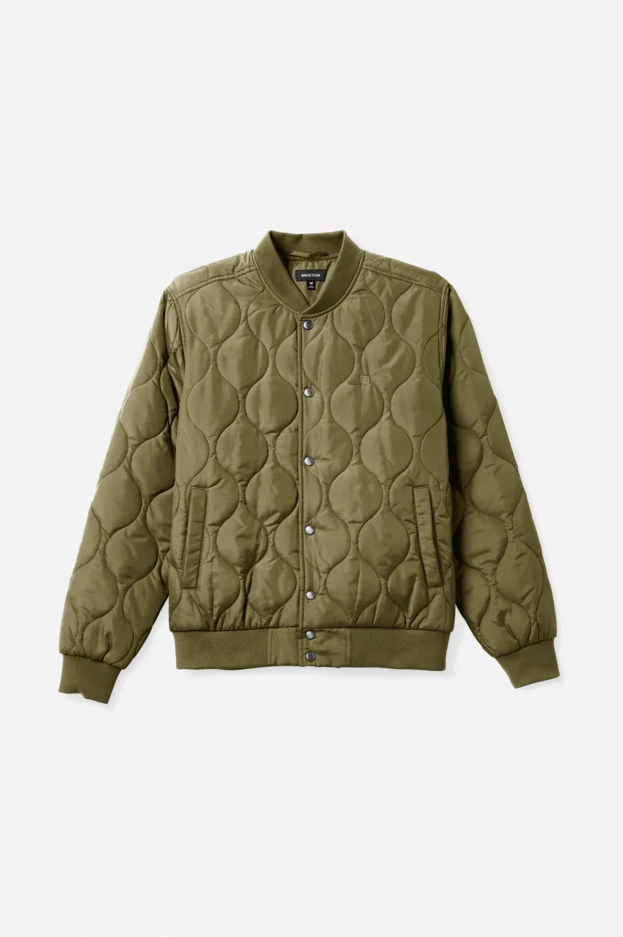 Dillinger Quilted Bomber Jacket - Military Olive