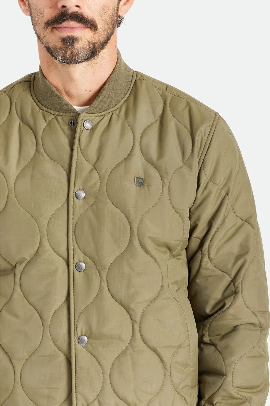 Dillinger Quilted Bomber Jacket - Military Olive