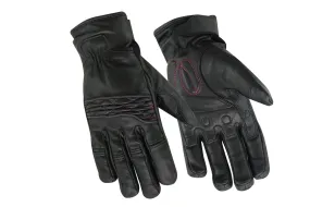 DS81 Women's Cruiser Motorcycle Glove with Pink Stitching Detail