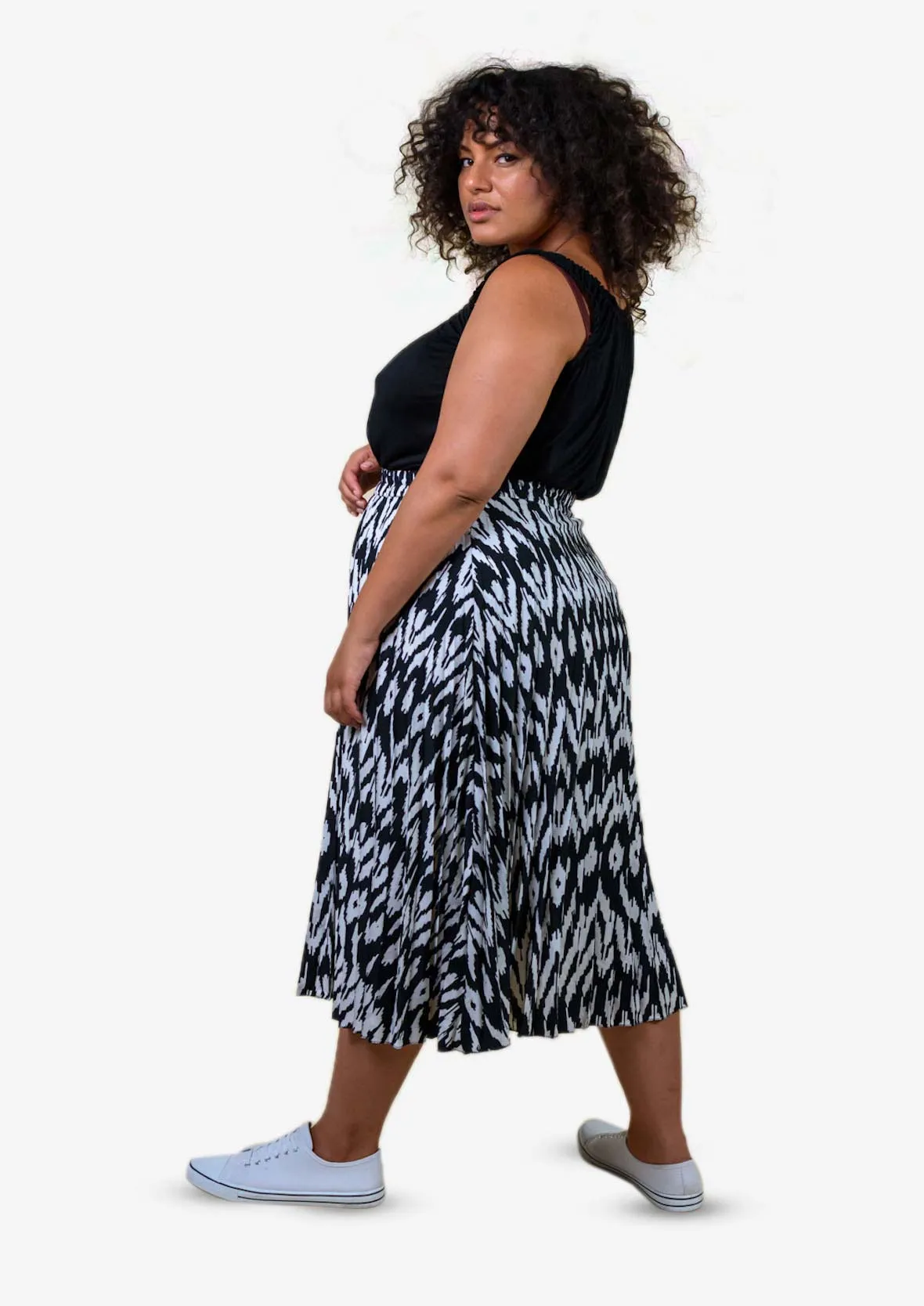 Elasticated Waist Midi Skirt